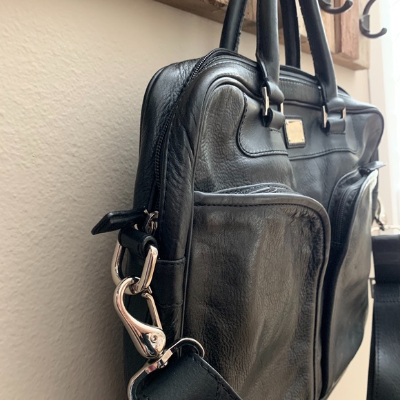 Cole Haan black leather briefcase - Picture 4 of 5